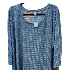 TO Thomas & Olivia Women's Top Long Tunic Silver Gray Long Sleeve Plus Size 3X